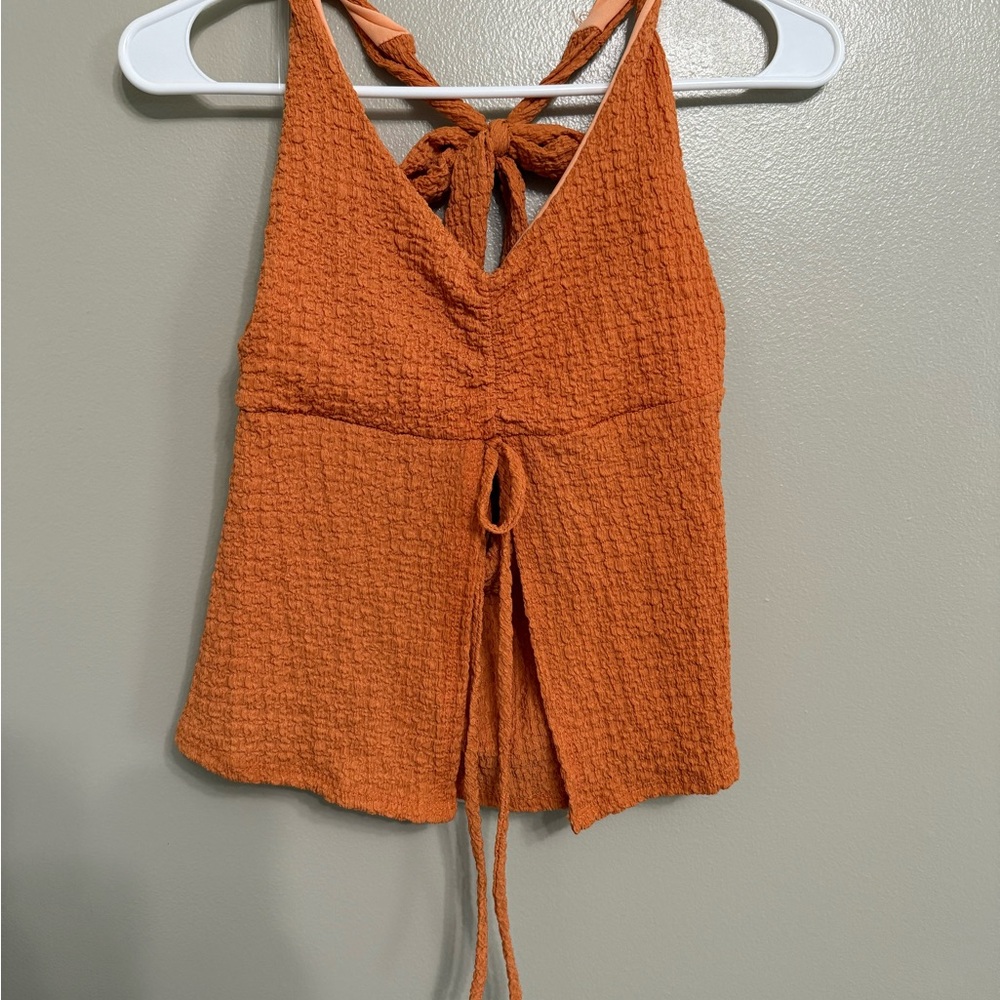 Y2K Orange Textured Women's Top NWT